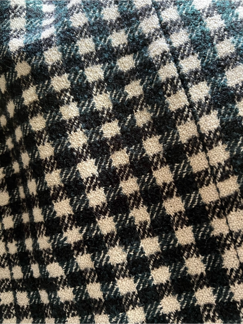 OVERSIZED TOPCOAT IN CHECK TWEED, IVORY GREEN BLACK - Picture 4 of 10